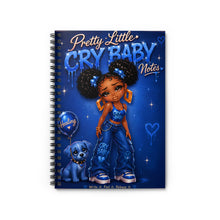 Load image into Gallery viewer, Denim Blue Cry Baby Notes Spiral Notebook (I)- Ruled Line
