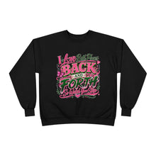 Load image into Gallery viewer, I Love Both Places Back and Forth Sweatshirt – Pink &amp; Green Graphic Unisex EcoSmart® Crewneck Sweatshirt
