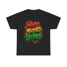 Load image into Gallery viewer, Highly Melanated &amp; Liberated Graffiti Streetwear T-Shirt | Juneteenth Pride Unisex Heavy Cotton Tee
