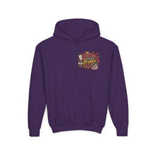 Load image into Gallery viewer, Booked for a Brighter Me Girls Hoodie | Inspirational Reading &amp; Big Dreams Youth Heavy Blend Hooded Sweatshirt
