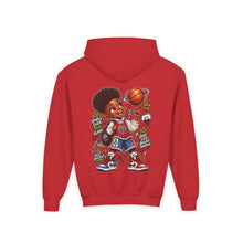 Load image into Gallery viewer, Small Dude Big Plans Boys Basketball Hoodie | Motivational Kids Graphic Youth Heavy Blend Hooded Sweatshirt
