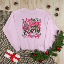 Load image into Gallery viewer, I Love Both Places Back and Forth Sweatshirt – Pink &amp; Green Graphic Unisex EcoSmart® Crewneck Sweatshirt
