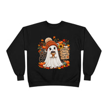 Load image into Gallery viewer, Pumpkins, Leaves, Cozy Nights &amp; Coffee Fall Unisex EcoSmart® Crewneck Sweatshirt
