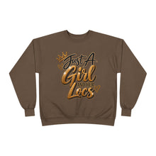 Load image into Gallery viewer, Just A Girl and Her Locs Unisex EcoSmart® Crewneck Sweatshirt
