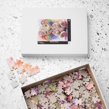 Load image into Gallery viewer, Sparkle &amp; Bubbles – Rainbow Bling Baby Elephant Puzzle (110, 252, 520, 1014-piece)
