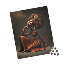 Load image into Gallery viewer, Bronze Reverie – Afrocentric Sculptural Art &amp; Golden Elegance Puzzle (110, 252, 520, 1014-piece)

