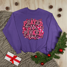 Load image into Gallery viewer, Prayed Up Pinked Out Breast Cancer Awareness Unisex EcoSmart® Crewneck Sweatshirt
