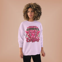Load image into Gallery viewer, She’s Somebody’s Everything Breast Cancer Awareness | Pink Ribbon Family Support Unisex EcoSmart® Crewneck Sweatshirt
