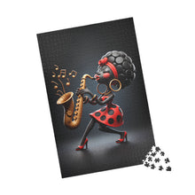 Load image into Gallery viewer, Sassy Sax – Red Polka Dot Music Art Puzzle (110, 252, 520, 1014-piece)
