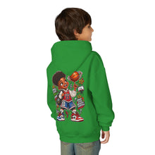 Load image into Gallery viewer, Small Dude Big Plans Boys Basketball Hoodie | Motivational Kids Graphic Youth Heavy Blend Hooded Sweatshirt
