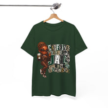 Load image into Gallery viewer, Caffeine Because Jail Is Expensive  Funny Coffee Lover Ransom Note Graphic Unisex Heavy Cotton Tee
