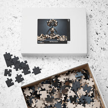 Load image into Gallery viewer, Centered &amp; Unbothered – Black Woman Meditation Jigsaw Puzzle | Afrocentric Polka Dot Art (110, 252, 520, 1014-piece)
