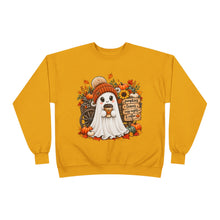 Load image into Gallery viewer, Pumpkins, Leaves, Cozy Nights &amp; Coffee Fall Unisex EcoSmart® Crewneck Sweatshirt
