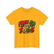 Load image into Gallery viewer, Free-Ish Since 1865 Juneteenth T-Shirt | Distressed Grunge Black History Graphic Unisex Heavy Cotton Tee
