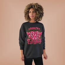 Load image into Gallery viewer, She’s Somebody’s Everything Breast Cancer Awareness | Pink Ribbon Family Support Unisex EcoSmart® Crewneck Sweatshirt
