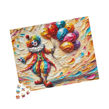 Load image into Gallery viewer, Colorful Carnival Dreams – Whimsical Clown &amp; Balloons Jigsaw Puzzle (110, 252, 520 or 1014 piece options)
