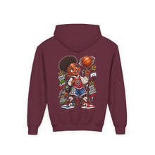 Load image into Gallery viewer, Small Dude Big Plans Boys Basketball Hoodie | Motivational Kids Graphic Youth Heavy Blend Hooded Sweatshirt
