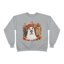Load image into Gallery viewer, Pumpkins, Leaves, Cozy Nights &amp; Coffee Fall Unisex EcoSmart® Crewneck Sweatshirt
