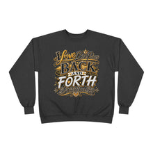 Load image into Gallery viewer, Back &amp; Forth Bling Sweatshirt – “I Love Both Places” Statement Unisex EcoSmart® Crewneck Sweatshirt
