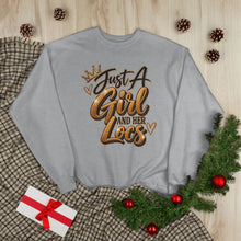 Load image into Gallery viewer, Just A Girl and Her Locs Unisex EcoSmart® Crewneck Sweatshirt
