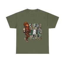 Load image into Gallery viewer, Caffeine Because Jail Is Expensive  Funny Coffee Lover Ransom Note Graphic Unisex Heavy Cotton Tee
