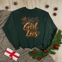 Load image into Gallery viewer, Just A Girl and Her Locs Unisex EcoSmart® Crewneck Sweatshirt
