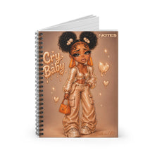 Load image into Gallery viewer, Caramel Latte Cry Baby Notes Spiral Notebook - Ruled Line
