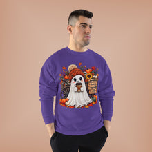 Load image into Gallery viewer, Pumpkins, Leaves, Cozy Nights &amp; Coffee Fall Unisex EcoSmart® Crewneck Sweatshirt

