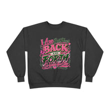 Load image into Gallery viewer, I Love Both Places Back and Forth Sweatshirt – Pink &amp; Green Graphic Unisex EcoSmart® Crewneck Sweatshirt
