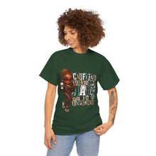 Load image into Gallery viewer, Caffeine Because Jail Is Expensive  Funny Coffee Lover Ransom Note Graphic Unisex Heavy Cotton Tee
