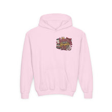 Load image into Gallery viewer, Booked for a Brighter Me Girls Hoodie | Inspirational Reading &amp; Big Dreams Youth Heavy Blend Hooded Sweatshirt
