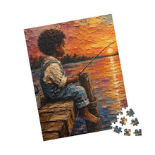 Load image into Gallery viewer, Golden Hour Fishing – A Moment of Peace Puzzle (110, 252, 520, 1014-piece)

