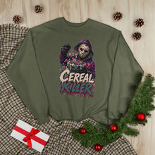 Load image into Gallery viewer, Cereal Killer Halloween Sweatshirt | Masked Horror Graphic Unisex EcoSmart® Crewneck Sweatshirt
