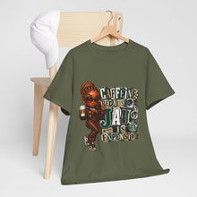 Load image into Gallery viewer, Caffeine Because Jail Is Expensive  Funny Coffee Lover Ransom Note Graphic Unisex Heavy Cotton Tee
