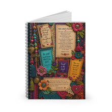 Load image into Gallery viewer, Faith &amp; Fabric - The Lords Prayer- Luxe Junk Journal Spiral Notebook - Ruled Line
