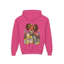 Load image into Gallery viewer, Young Boss Energy Lemonade CEO | Girls Inspirational Graphic Youth Heavy Blend Hooded Sweatshirt
