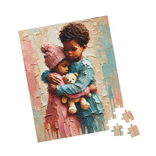 Load image into Gallery viewer, Wrapped in Love – Heartwarming Children &amp; Teddy Bear Jigsaw Puzzle | Textured Childhood Art (110, 252, 520, 1014-piece)
