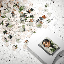 Load image into Gallery viewer, Rooted in Beauty – Botanical Woman Portrait Jigsaw Puzzle | Sage Green Textured Floral Art Puzzle (110, 252, 520, 1014-piece)
