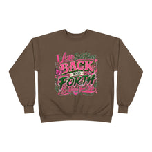 Load image into Gallery viewer, I Love Both Places Back and Forth Sweatshirt – Pink &amp; Green Graphic Unisex EcoSmart® Crewneck Sweatshirt

