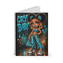 Load image into Gallery viewer, Liquid Teal Cry Baby Notes Spiral Notebook (I) - Ruled Line
