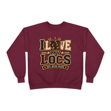 Load image into Gallery viewer, I Love My Locs Varsity Crewneck Unisex EcoSmart® Crewneck Sweatshirt
