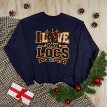 Load image into Gallery viewer, I Love My Locs Varsity Crewneck Unisex EcoSmart® Crewneck Sweatshirt
