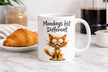 Load image into Gallery viewer, Mondays Hit Different White Ceramic Mug, 11oz

