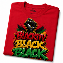 Load image into Gallery viewer, Blackity Black Black T-Shirt | Juneteenth Black Pride Graffiti Streetwear TeeUnisex Heavy Cotton Tee
