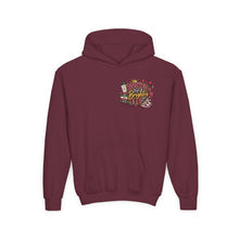 Load image into Gallery viewer, Booked for a Brighter Me Girls Hoodie | Inspirational Reading &amp; Big Dreams Youth Heavy Blend Hooded Sweatshirt
