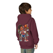 Load image into Gallery viewer, Small Dude Big Plans Boys Basketball Hoodie | Motivational Kids Graphic Youth Heavy Blend Hooded Sweatshirt
