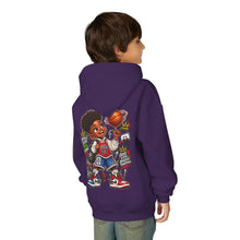 Load image into Gallery viewer, Small Dude Big Plans Boys Basketball Hoodie | Motivational Kids Graphic Youth Heavy Blend Hooded Sweatshirt
