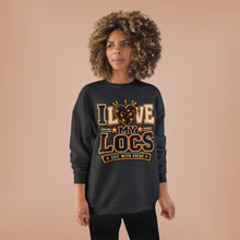Load image into Gallery viewer, I Love My Locs Varsity Crewneck Unisex EcoSmart® Crewneck Sweatshirt
