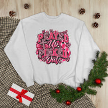 Load image into Gallery viewer, Prayed Up Pinked Out Breast Cancer Awareness Unisex EcoSmart® Crewneck Sweatshirt
