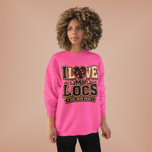 Load image into Gallery viewer, I Love My Locs Varsity Crewneck Unisex EcoSmart® Crewneck Sweatshirt
